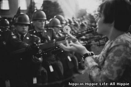 Митинг хиппи-Война во Вьетнаме протест хиппи 